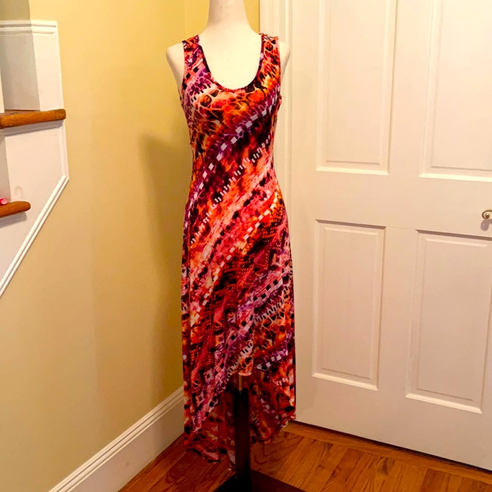 Asymmetric dress with open back